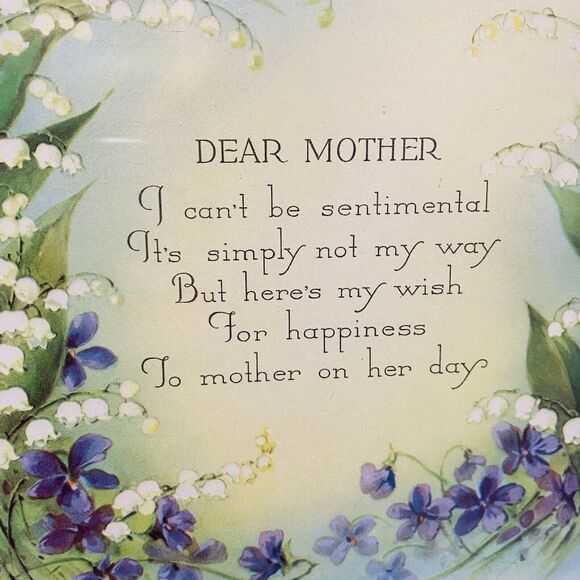 Pru-Les Art Print Dear Mother Motto Poem Lily of the Valley Flowers Metal Frame - Picture 3 of 7